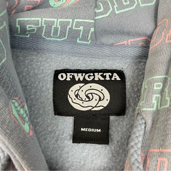 Zumies ODD FUTURE All Over Print Dusty Blue Hoodie Women’s Size Medium - Picture 7 of 10